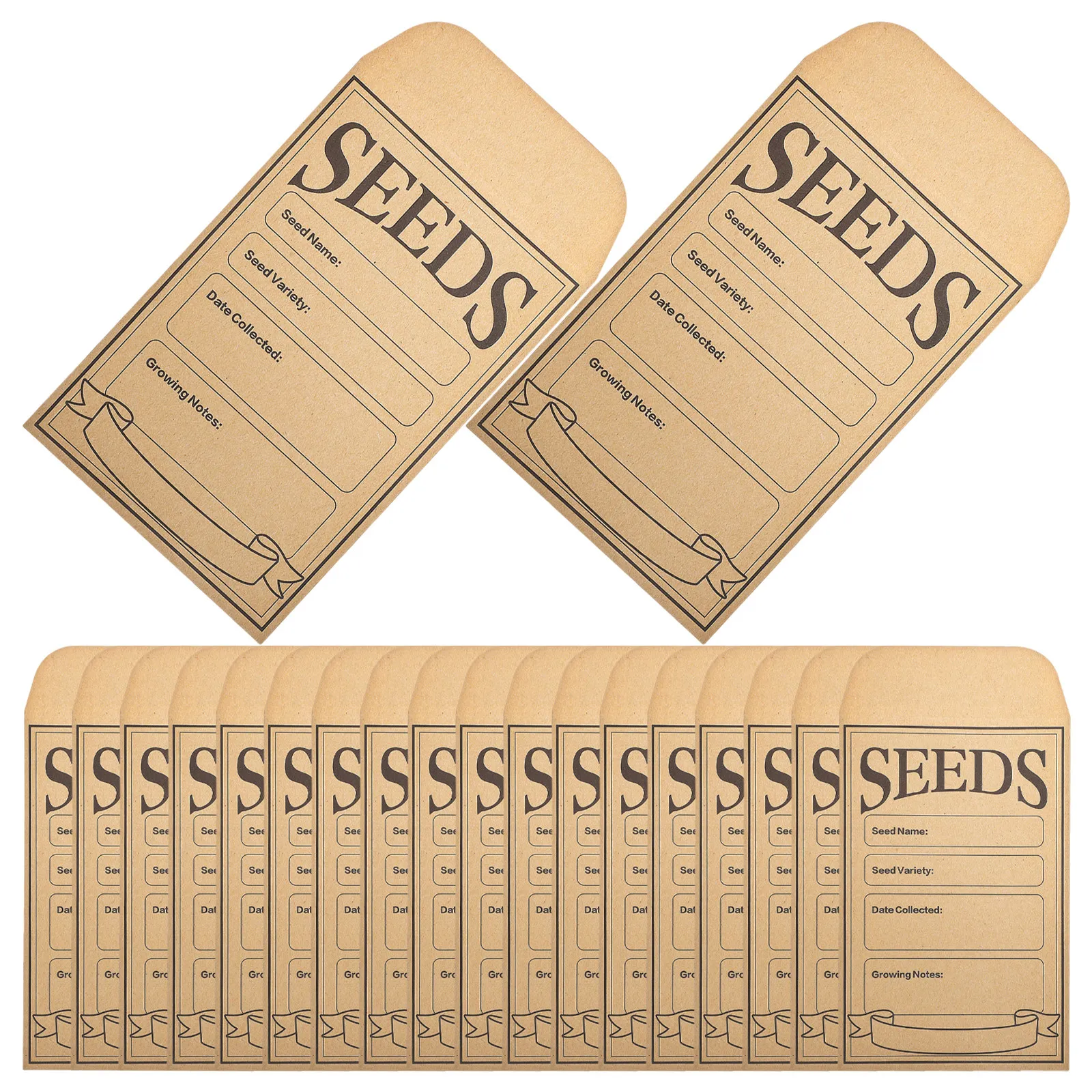 150Pcs Self Adhesive Seeds Envelopes Kraft Paper Resealable Seed Storage Bags 4.7x3.2 Inch Small Kraft Paper Bags for Garden