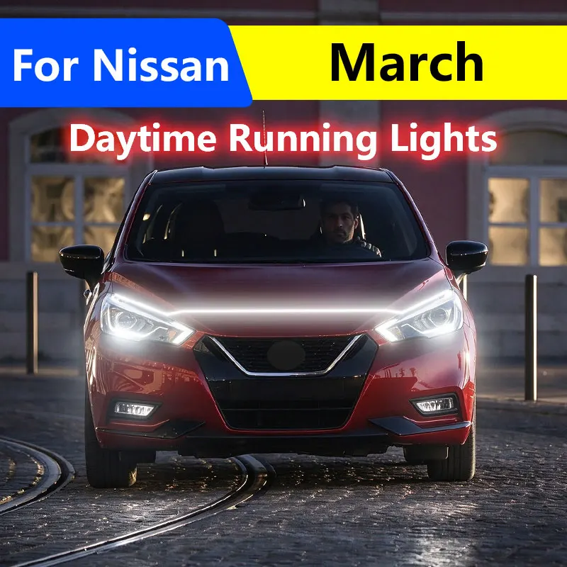 For Nissan March Decorative Atmosphere Lamps Ambient Lights Car Flashing 1pcs 12V LED Daytime Ambient Running white Light