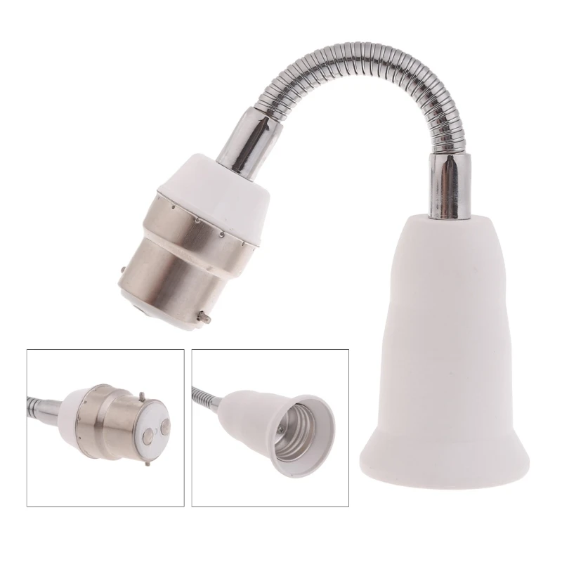 B22 to E27 Light Socket Extender Adapter Adjustable E27 to B22 Flexible Gooseneck LED Lamp Extension Socket Converter