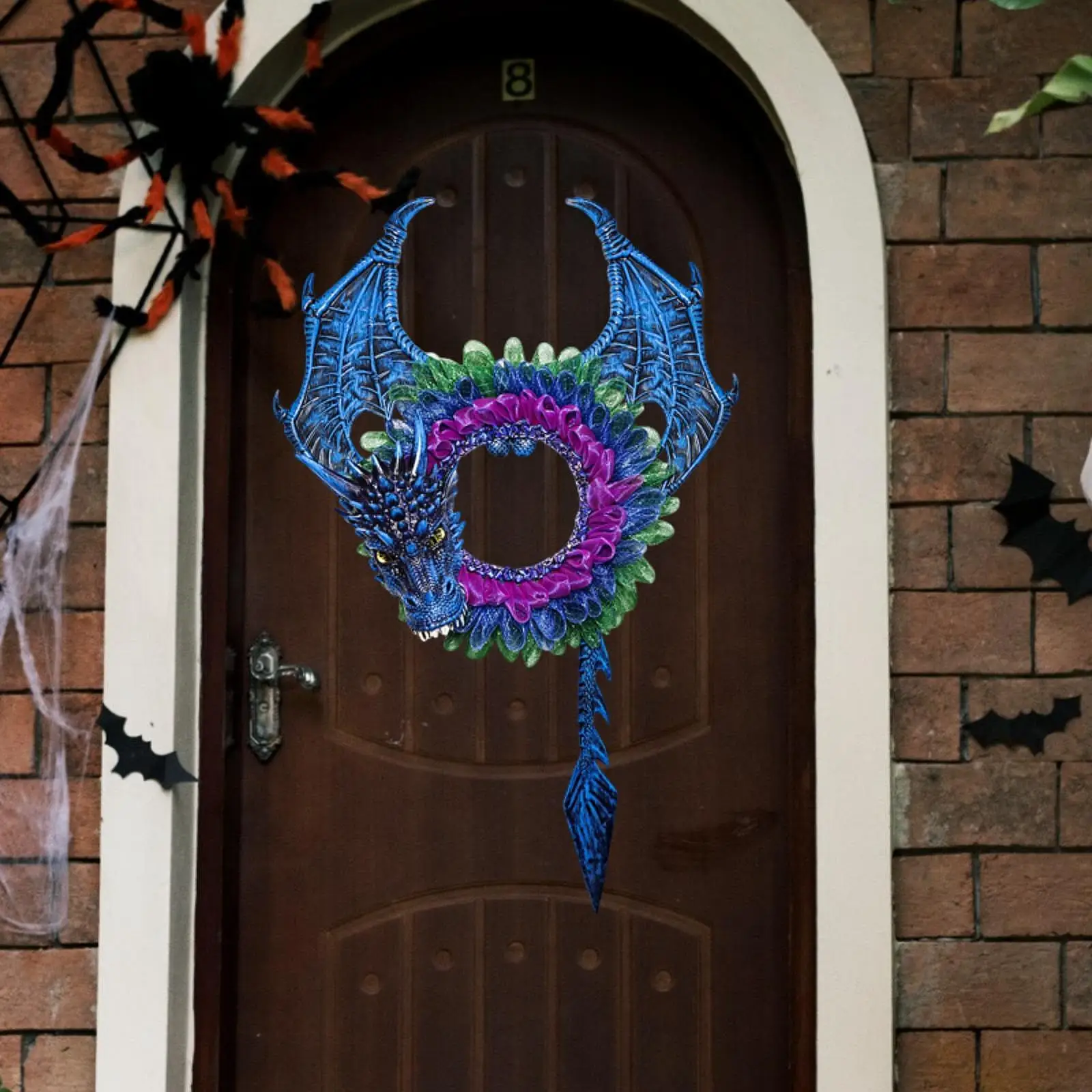 

Хэллоуин венок Хэллоуин спиральный дракон с привидениями Хэллоуин украшения для внутреннего и наружного фестиваля камин крыльцо снаружи