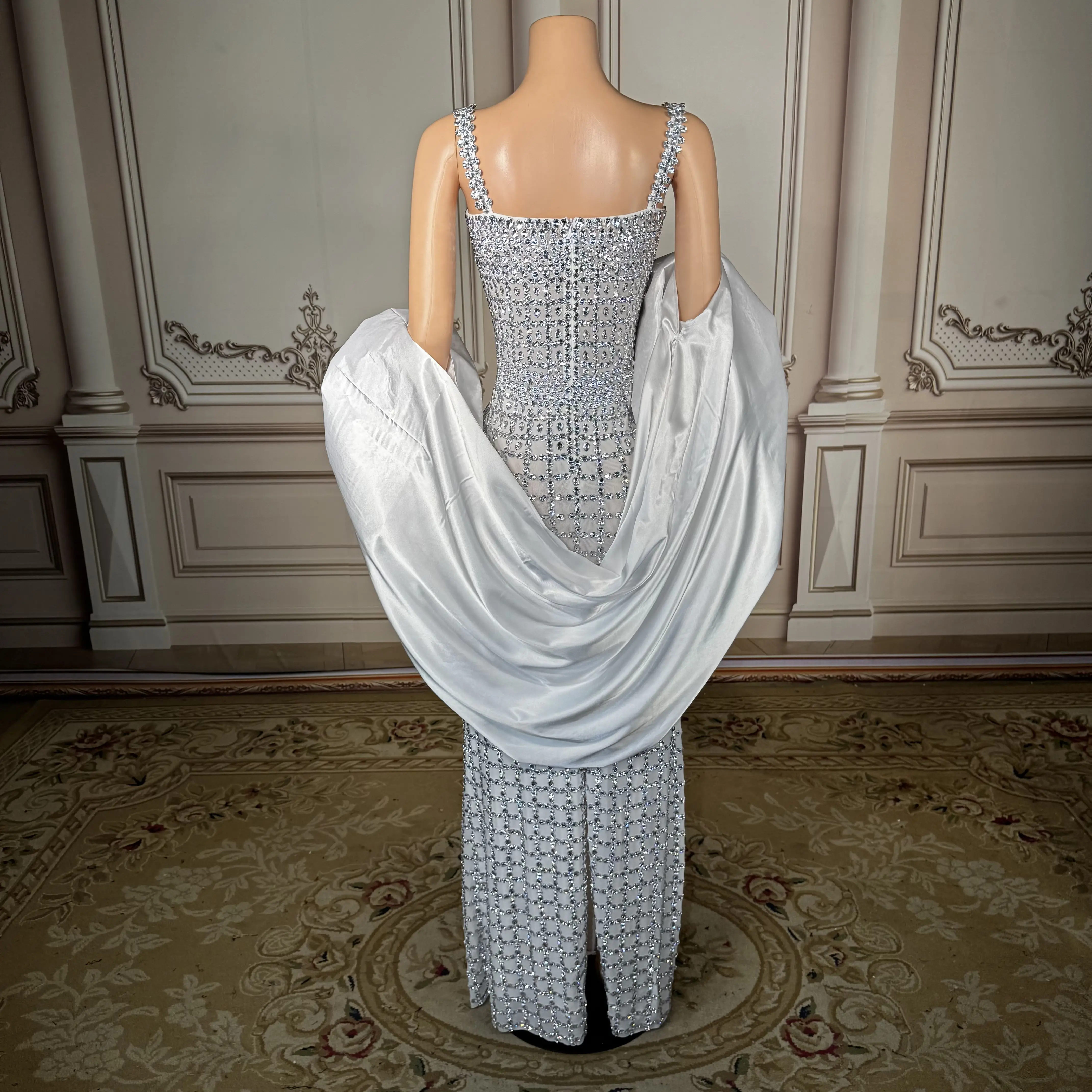 ZD Luxury Crystal Applique Evening Dress Sparkling Middle Eastern Style Silk Puff Sleeve Shawl Wrap Customizable Women's Gown - AliExpress 200000345 ZD Luxury Crystal Applique Evening Dress Sparkling Middle Eastern Style Silk Puff Sleeve Shawl Wrap Customizable Women's Gown - AliExpress 200000345