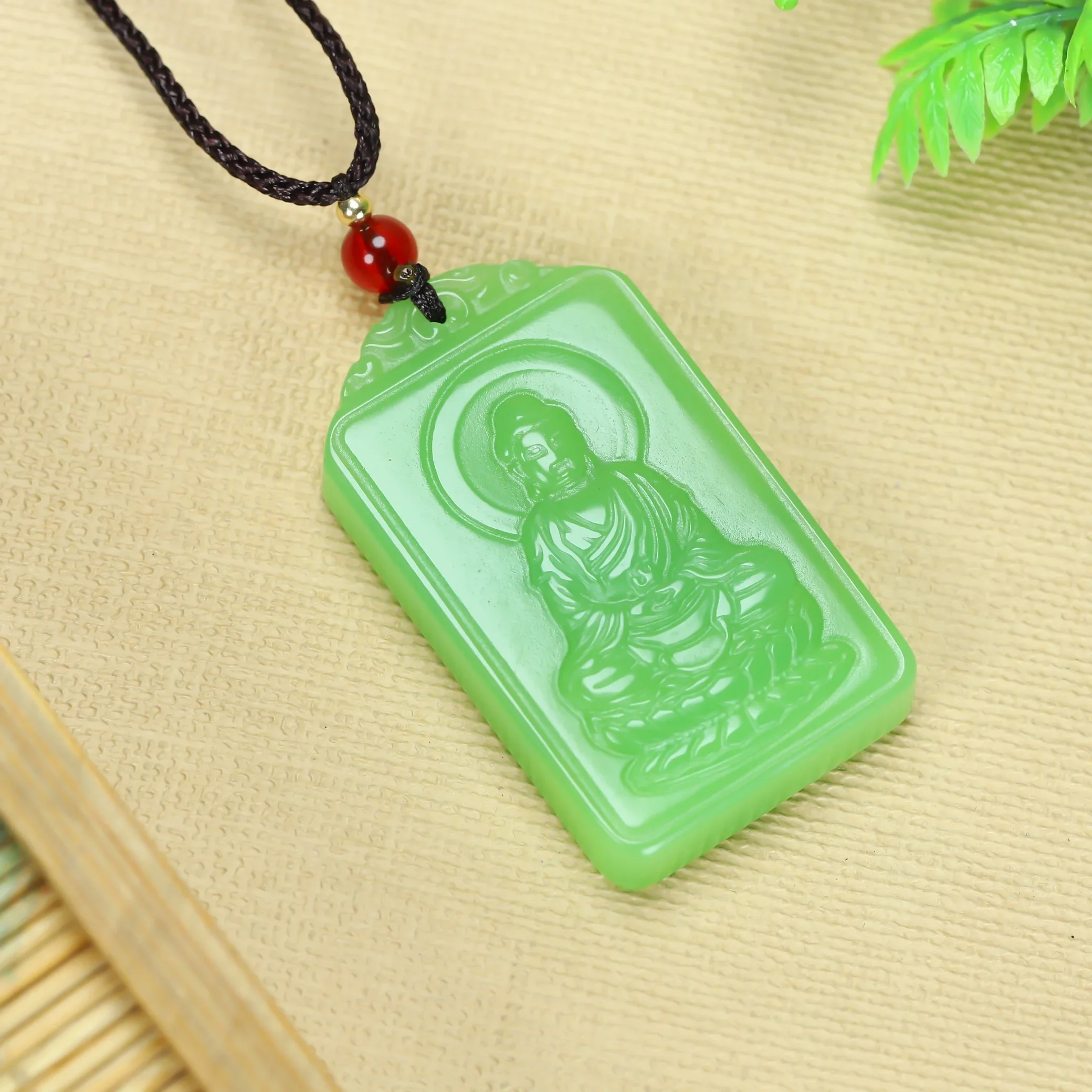 Double-sided zodiac blessing pendant, Bafang patron saint artificial jade pendant, male and female couples necklace gift