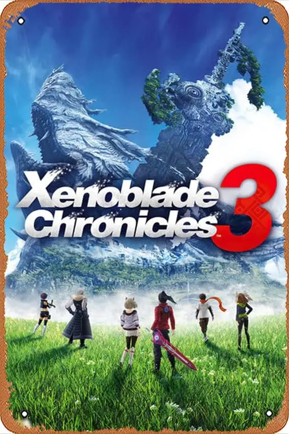 1p,Wall Decor Sign - Xenoblade Chronicles 3 Game Poster Vintage Metal Sign Poster Sign Garage Bar Wall Decor 8 × 12 inches, Retr