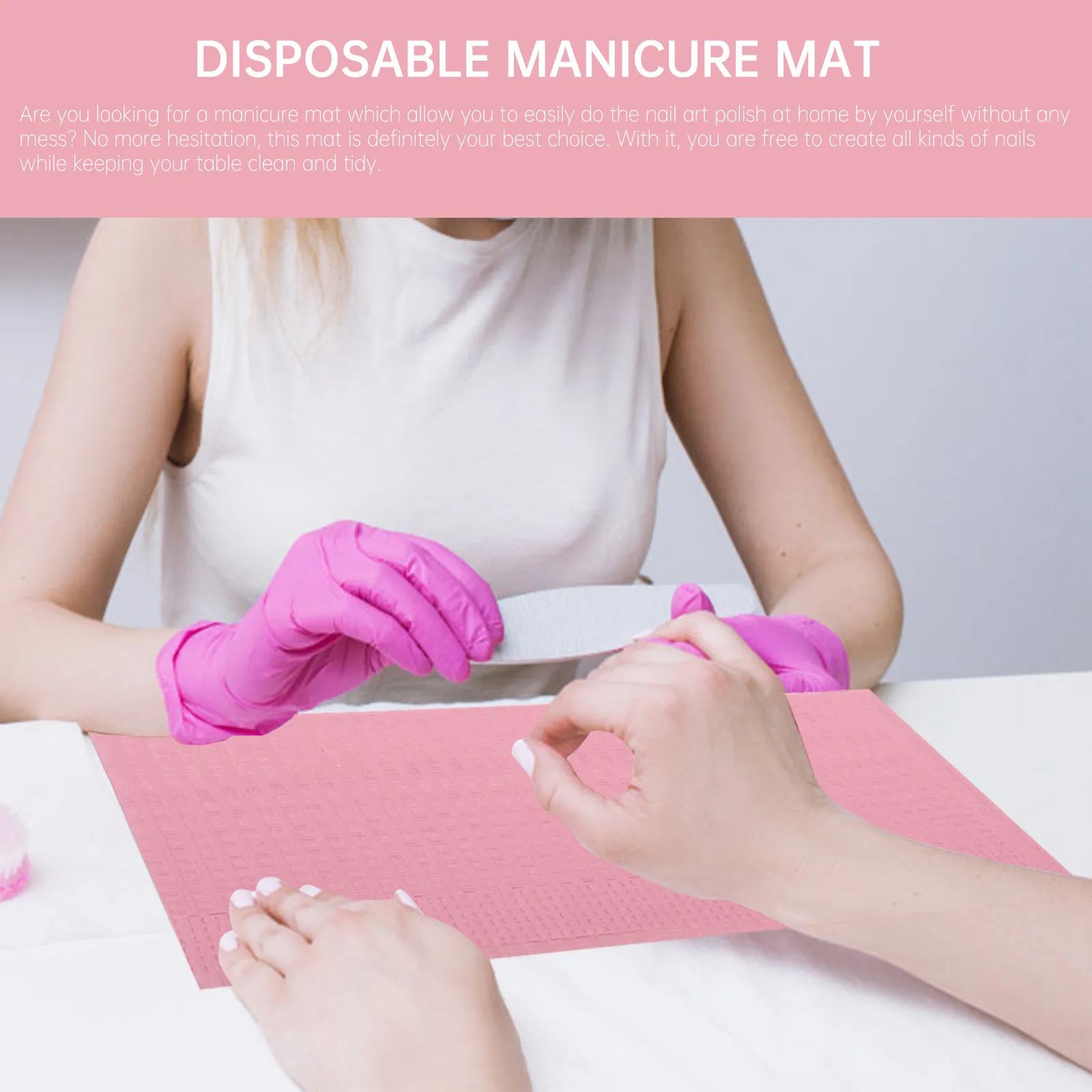 

125Pcs Disposable Nail Art Mat Strong Water Absorption Nail Polish Practice Pad Manicure Table Protector Salon Home Use
