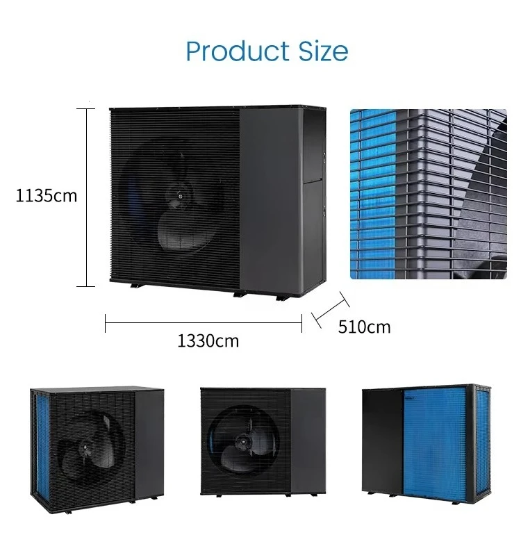 Monoblock Air Source Heat Pump Inverter R290 Refrigerant 75C Hot Water Heating Solar Powered 'Household Cooling Heating System