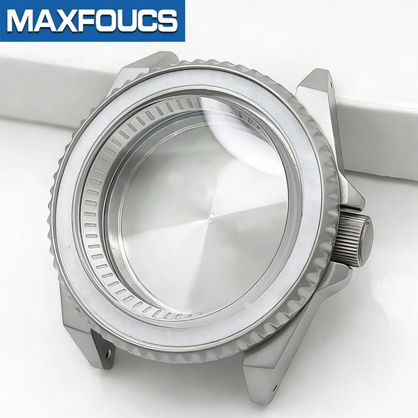 Samurai Matt-Silbernes Uhrengehäuse SKX MOD NH35 NH34 Mit 3-Uhr-Krone aus Edelstahl, Lünette und Krone, Maßgefertigtes Zubehör – Detail 13