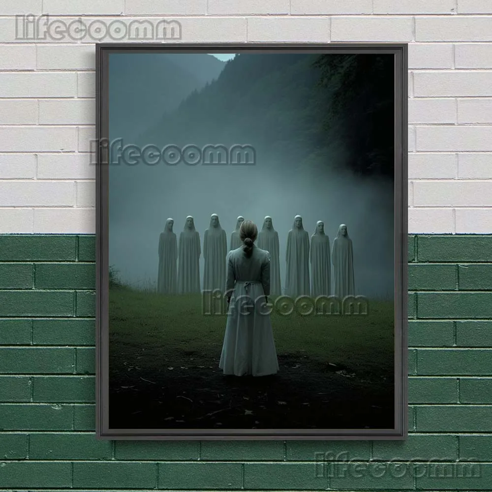 Creepy Girl Group Vintage Art Poster Print Terrifying Pagan Witchcraft Saint Abstract Wall Art Canvas Painting Home Decoration
