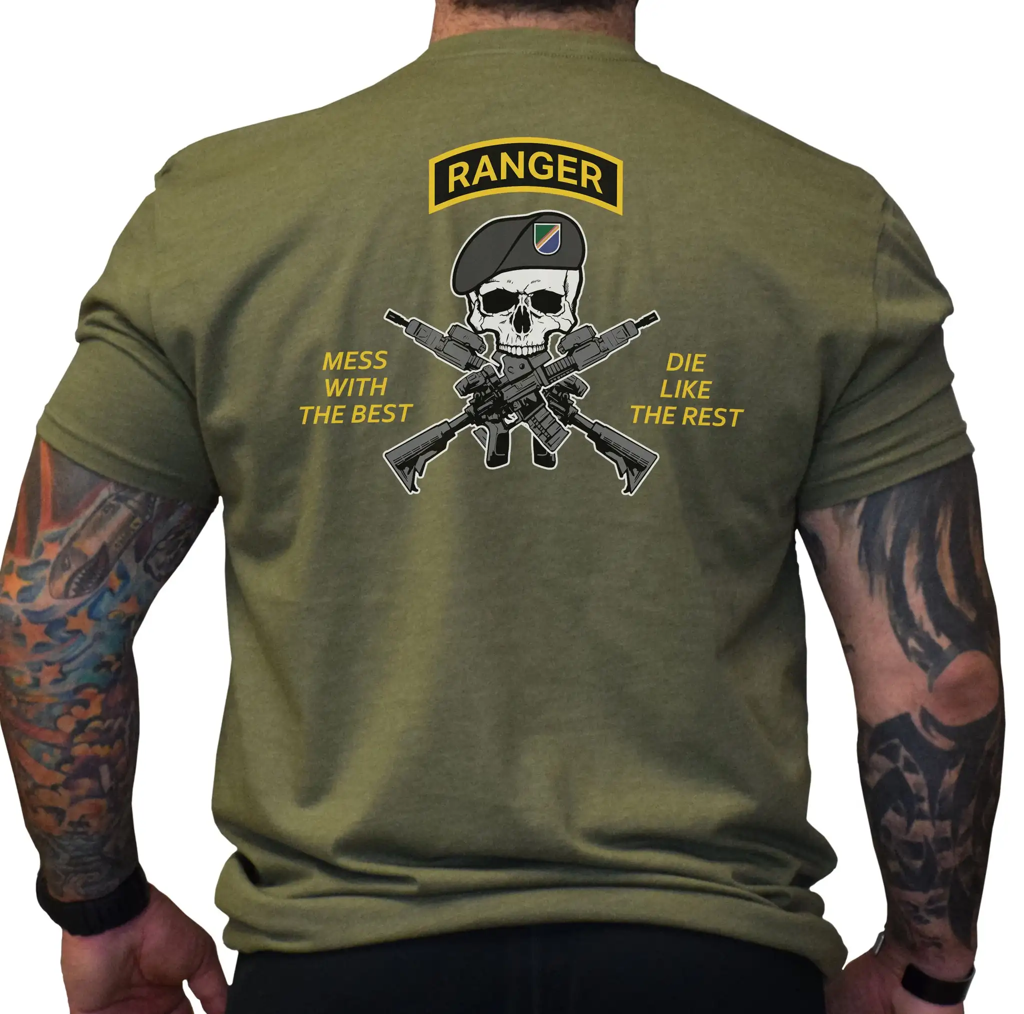 Mess with The Best, Die Like The Rest. US Army Ranger T-Shirt 100% Cotton O-Neck Short Sleeve Casual Mens T-shirt Size S-3XL