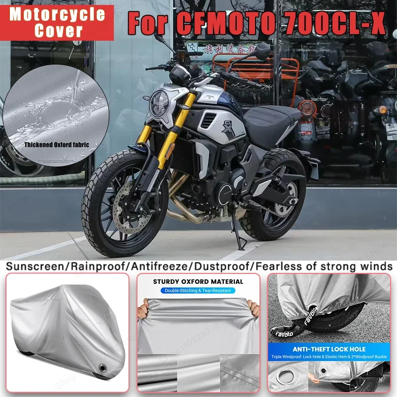 

For CFMOTO 700CL-X No Ear Motorcycle Cover - Outdoor Full Body Protection, Waterproof Dustproof Heat-Resistant Moto Accessories