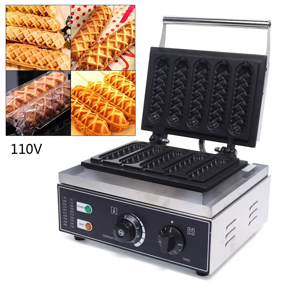 Electric Corn Shape Waffle Maker Machine Commercial Hot Dog Corn Waffle Baker US