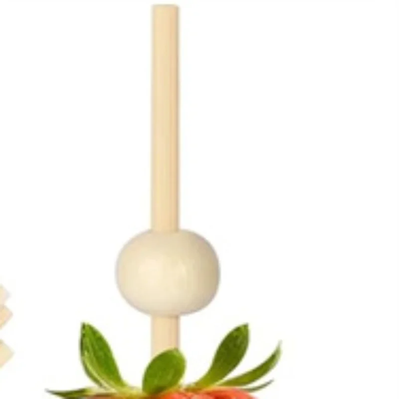 100Pcs Bamboo Fruit Fork Cocktail Prikker Skewers Disposable Fruit Fork Cocktail Prikkers Forks Food Picks Wedding Party