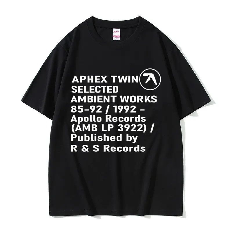 

Singer Aphex Twin Selected Ambient Works 85 92 Merch Graphic T Shirt Men Casual Cotton Vintage T-shirt Male Oversized Streetwear