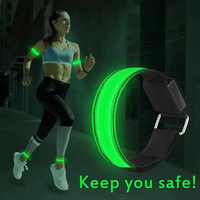 Night Running Armband LED Light Outdoor Sport USB Rechargeable Safety Belt Arm Leg Warning Wristband Bracelet Cycling Bike Light