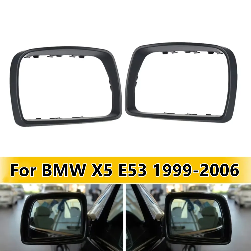 

For BMW X5 E53 1999-2006 Car Replacement Rearview Side Mirror Cover Wing Cap Exterior Door Housing Shell Trim ABS Black
