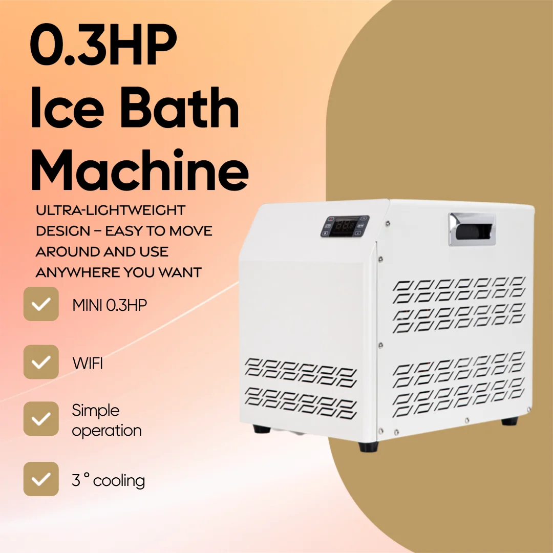 DF Professional 1/3HP 460W Mini Ice Bath Chiller WiFi Stainless Steel Dual Voltage Water Cooled Pump 1 Year Warranty