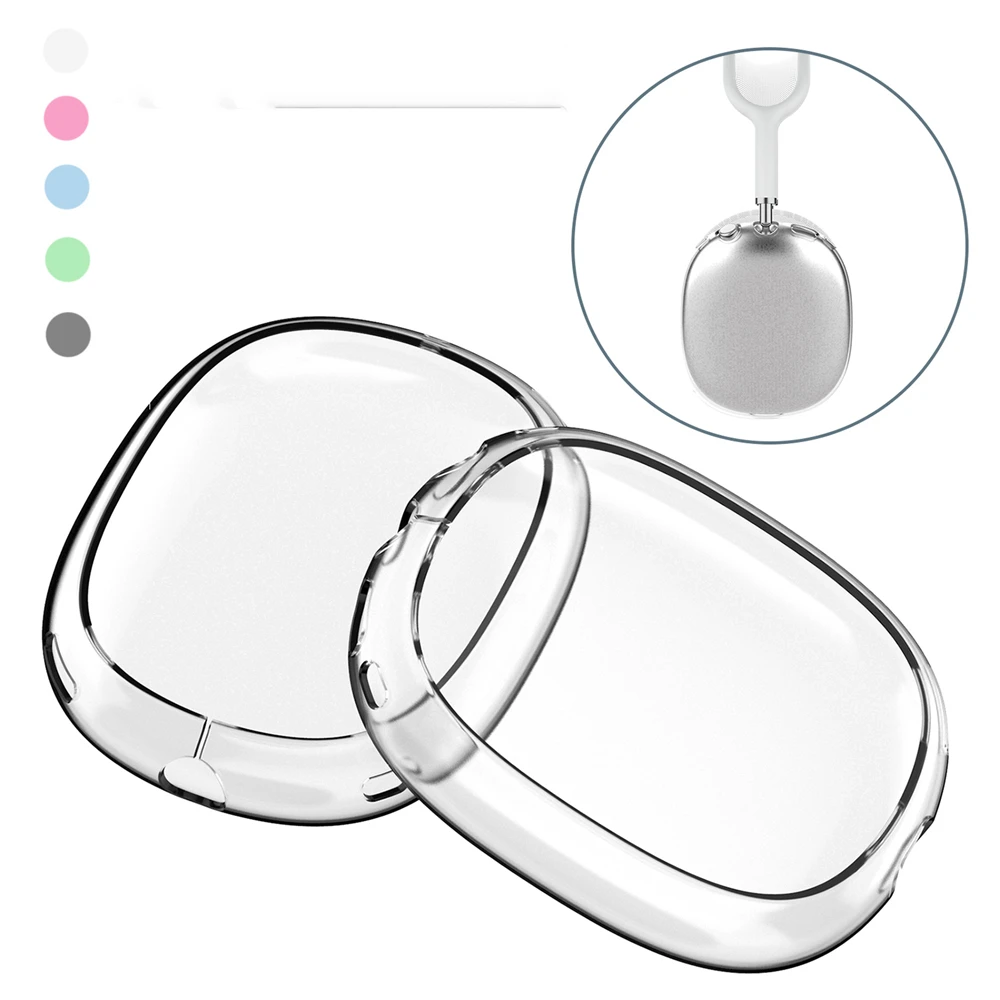 

2Pcs/Set Soft Anti-Scratch Transparent Cover For AirPods Max TPU Wireless Shockproof Headphones Case Protective Sleeve Protector