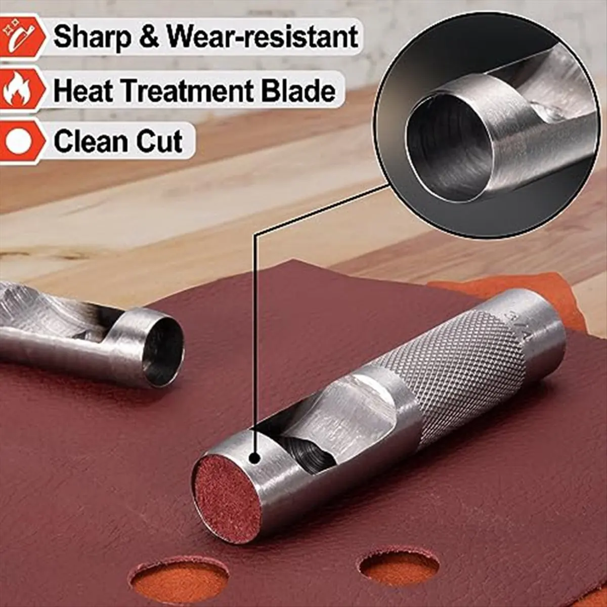 【Clearance Sale】12 PCS Steel Hollow Leather Punch Set 1/8-3/48 Inch(3-19mm) Heavy Duty Round Hole Punch Set for Watch Cloth Belt
