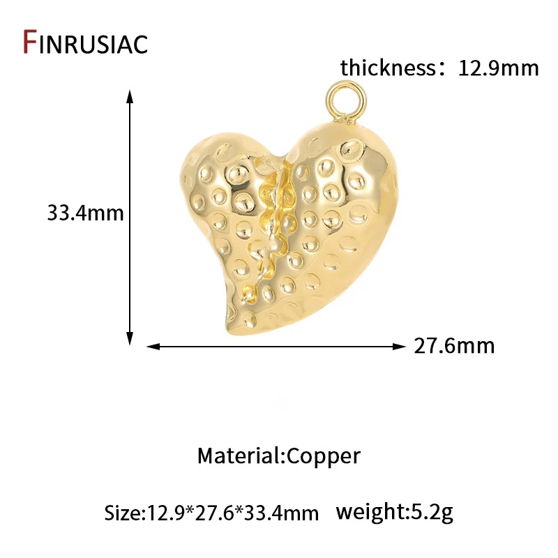 Multi Styles 14K vergoldetes Messing Herz Charms für Schmuckherstellung Zubehör, DIY Ohrringe Armband Halskette Anhänger Zubehör – Detail 23
