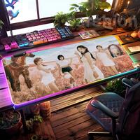 Is Band K-Kiss Of Life MINISO Mousepad Band RGB Rubber Large Mouse Pad Keyboard Pad Notebook Mousepad Game Dedicated Luminous Mo