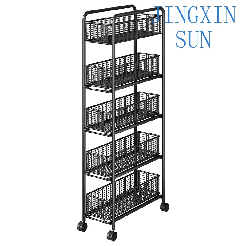 Crack storage cabinet gap narrow side rack kitchen refrigerator side multi-layer pull-out cabinet ultra-narrow slot locker