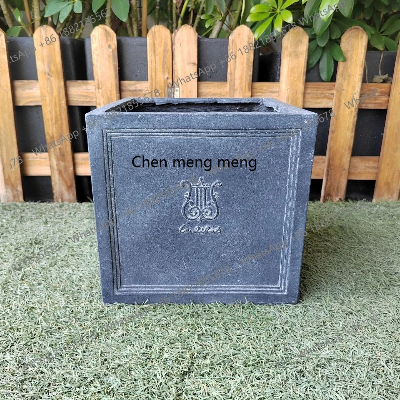 Simple square flower pot retro pattern garden planting gardening flower pot container handicraft