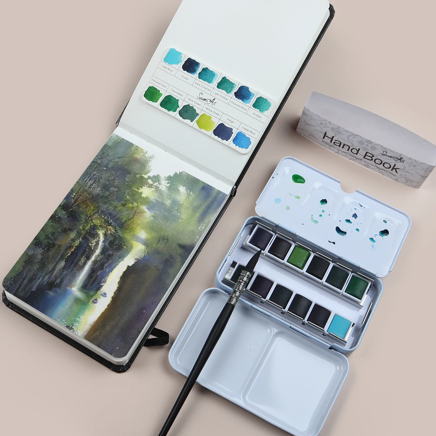 POTENZIEREN A5/A6 Aquarell Notebook 300 gr/meter 24 Blätter Reise Hand Malerei Notebook für Wasser Farbe Tagebuch Student Kunst liefert – Detail 1