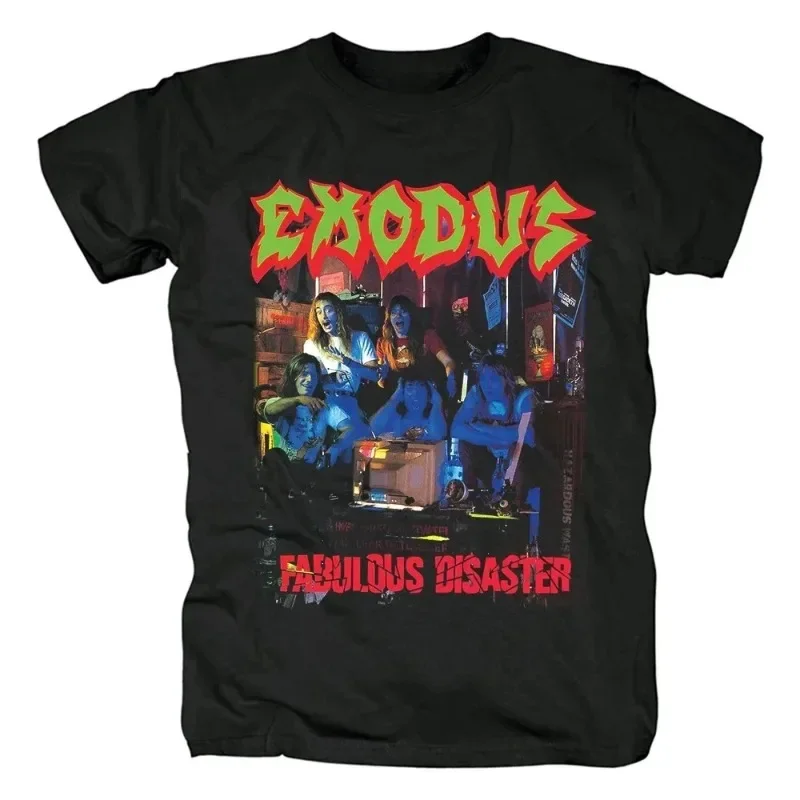 2024 Thrash Metal Style Exodus Band Mens T-shirts Hip Hop T Shirts Harajuku Streetwear Cotton Tee Tops Clothing for Men/women