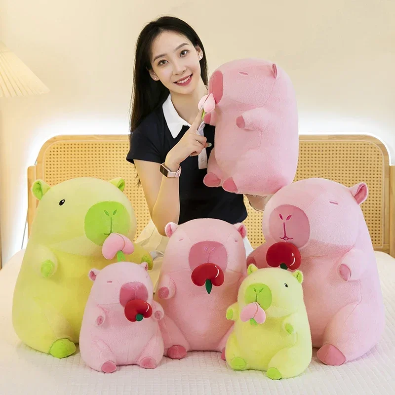 30/40/50cm Kawaii Kapibala Capybara Plush Toys Fruit Series Big Size Capybara Anime Pillow Cute Dolls Guinea Pig Dolls Kids Gift