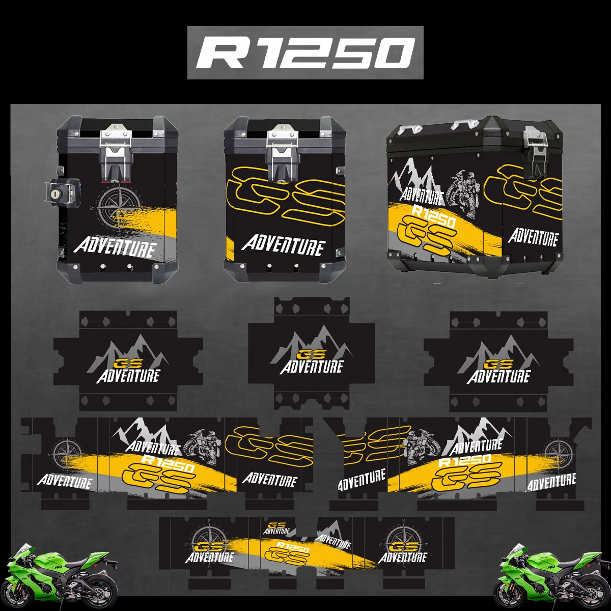 

Motorcycle Stickers For BMW R1250GS R1250 GS 2004-2023 2022 2021 ADV Decorative Alloy Box Sticker Decal Set aluminium pannier