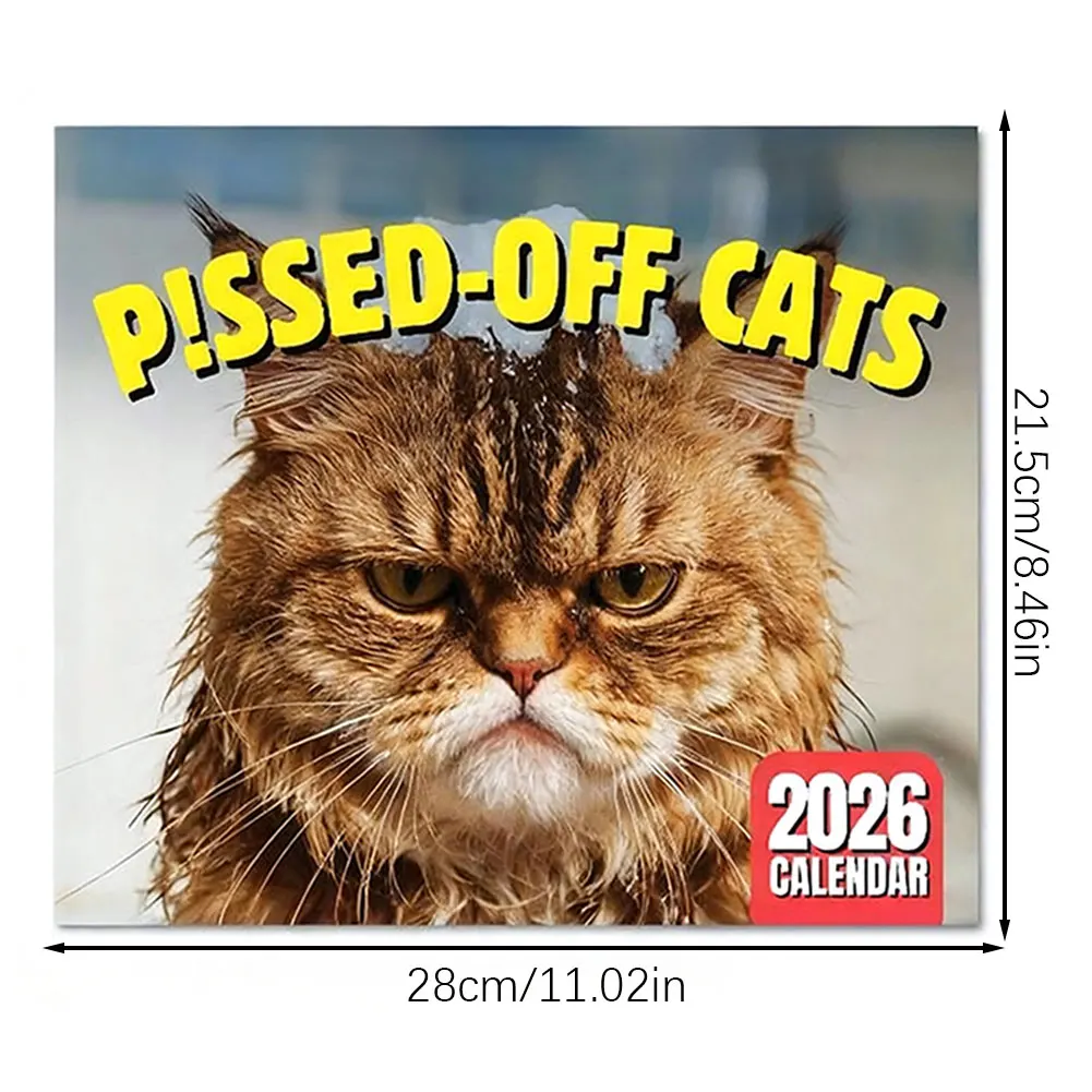 

Peed-Off Cats Wall Calendar 2026 Funny Cat Memes 2026 Calendar Present for Cats Lovers