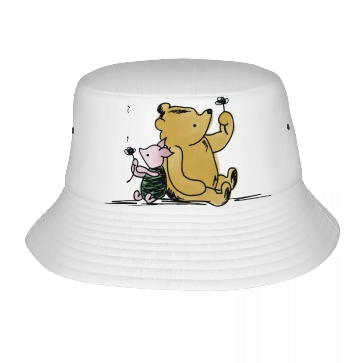 

Best Friends Winnie The Pooh & Piglet Bucket Hats for Women Floppy Hat Harajuku Lightweight for Camping Caps Irish Country Hat