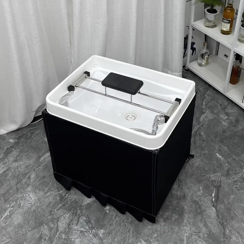 Portable Shampoo Basin for Hair Salon Mobile Barber Wash Sink with Drain Hose Professional Styling Tool for Home Use Travel