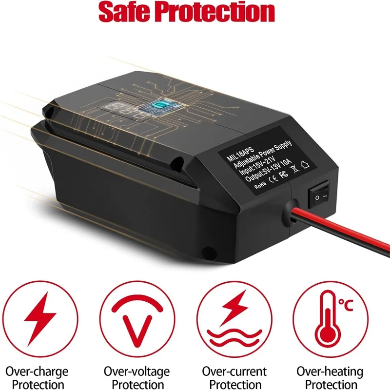 18V to 12V Step Down Converter for Makita/Dewalt/Milwaukee Battery Cigarette Lighter Adapter Power Wheel Adapter Car Regulator