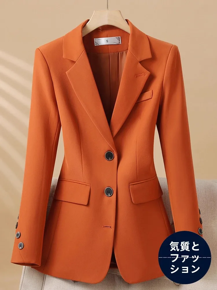 

Orange Suit Jacket Women's Formal Autumn Winter New Style Elegant Fashionable Casual Goddess Look Westwear Slim Fit Casual Wi...