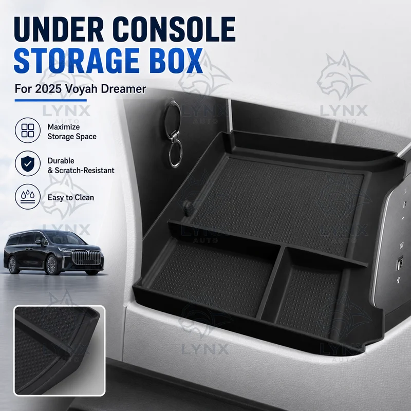 For 2025 Voyah Dreamer Under Center Console Storage Box Insert Car Organizer Interior Accessories Modified Parts