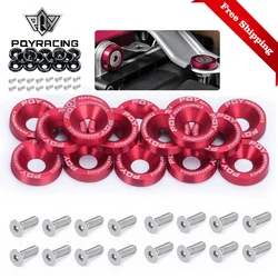 16PCS M6 Car Modified Hex Fasteners Fender Washer Bumper Engine Concave Screws Fender Washer License Plate Bolts Car styling