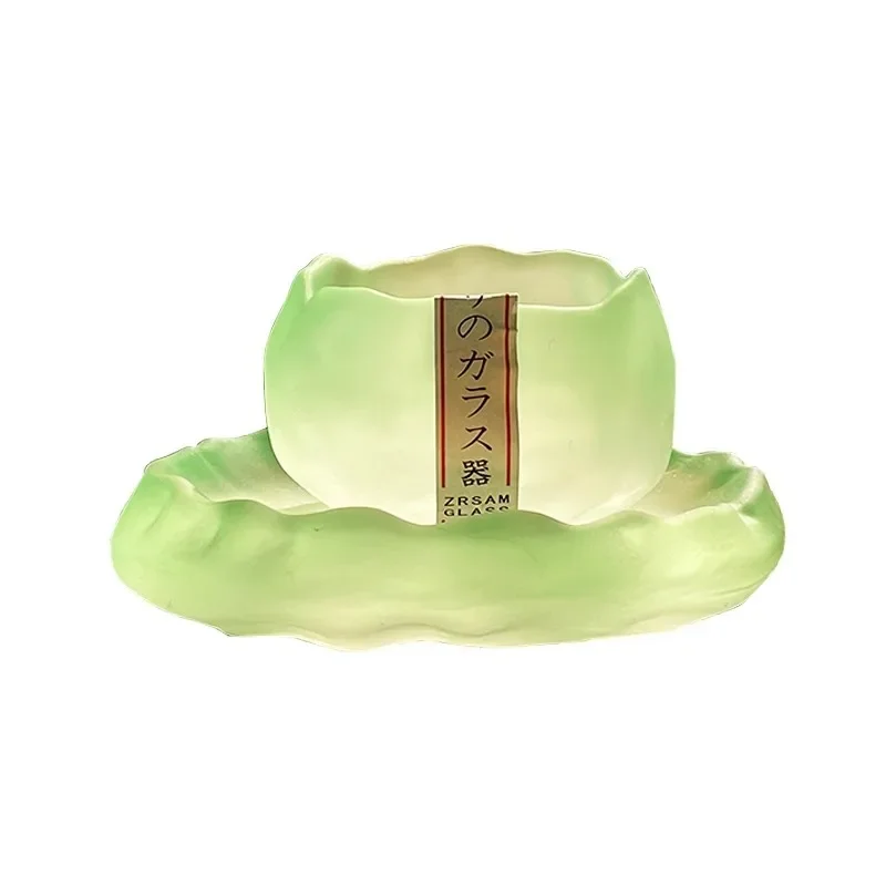 Glass Pink Lady Frosted Glass Tea Set China-Chic Cover Bowl Male Cup Glass Cup Female Host Tea Cup Tea Cup Simplicity Gifts view 2