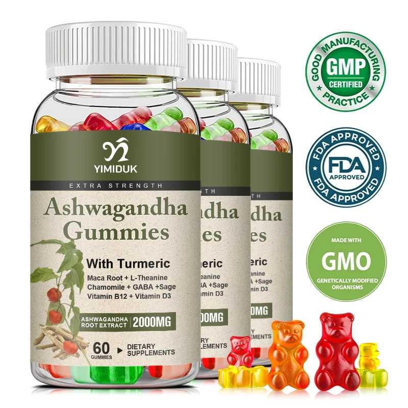 Ashwagandha Gummies Improving Mood Reduce Stress Better & Longer Sleep Support Stronger Immune System Health Food