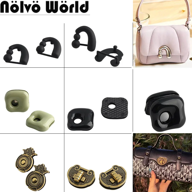 

Bronze,Black Retro Metal Press Locks For Leather Bags Handbag Shoulder Purse Clasp Turn Twist Lock Buckles Hardware Accessories