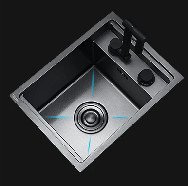 Factory Customizable 16g Hidden Undermount RV Kitchen Sink 304 Stainless Steel with Cover Four Holes Nano Surface Treatment - view 5