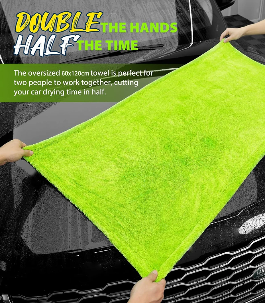 1400GSM Ultra-Dickes Trockentuch für Auto/Motorrad Übergroßes 60x120cm Reinigungstuch Weiches Hochabsorbierendes Auto-Detailing-Handtuch – Detail 4