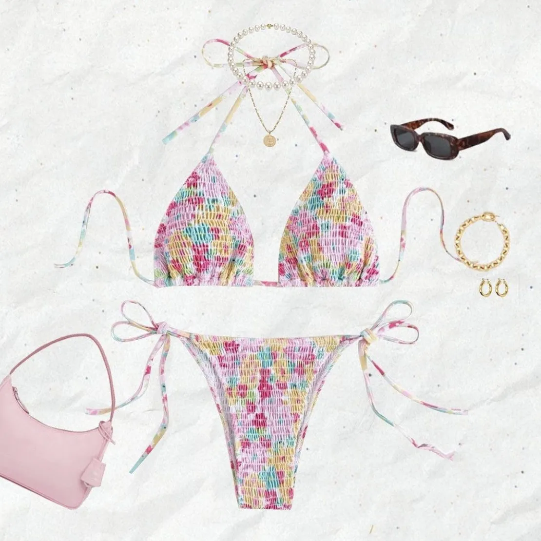 Costumi da bagno da donna 2024 Bikini da donna Tinta unita Costumi da bagno stampati Backless Sexy Tankini Costume da bagno primavera calda in due pezzi M-XL