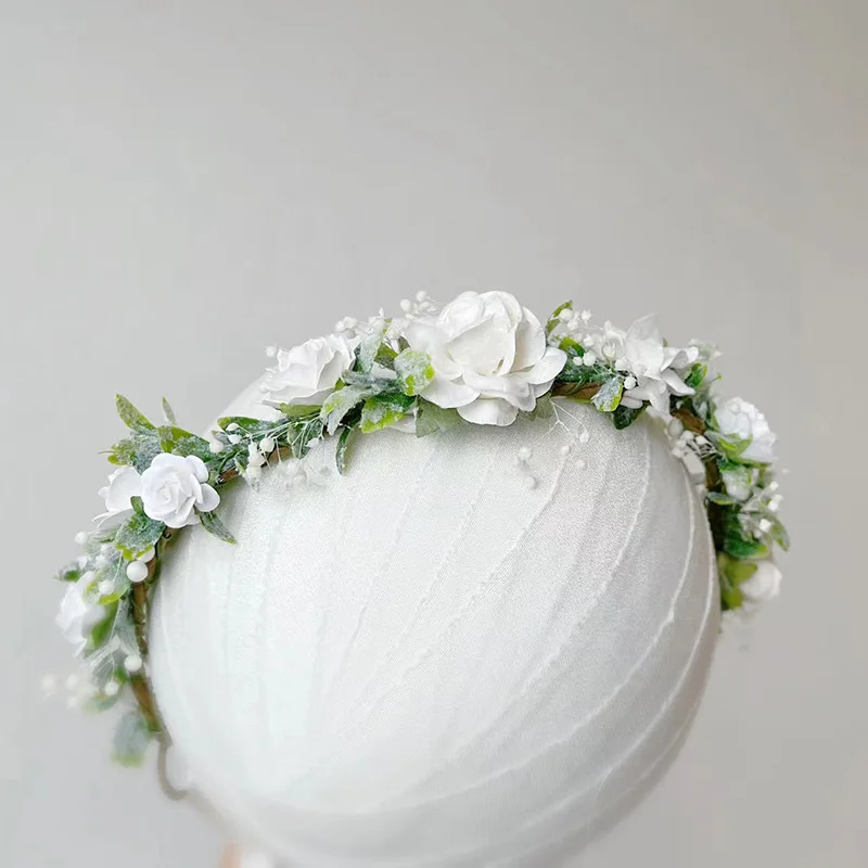 White flower girl crown Headband hair accessories