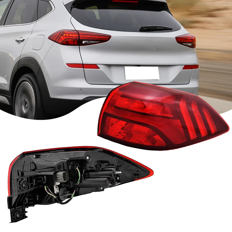

Американская версия, красный указатель поворота для Hyundai Tucson 2019 2020 2021, светодиодный задний фонарь, фонарь заднего хода, стоп-сигнал, сигнальная лампа дальнего света