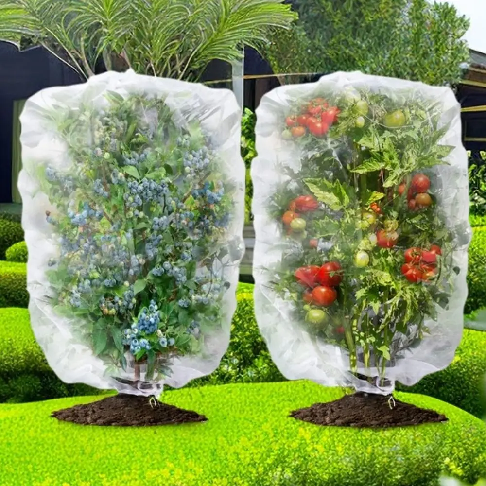 

2pcs Breathable Plant Insect Protection Net Drawstring Large Vegetable Cover Mesh Thickened Anti-Bird Plant Cover Bags