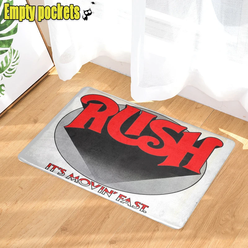 Rock Band Rush Doormat Decor Print Carpet Soft Flannel Non-Slip Doormat for Living Room Bedroom Bathroom Porch