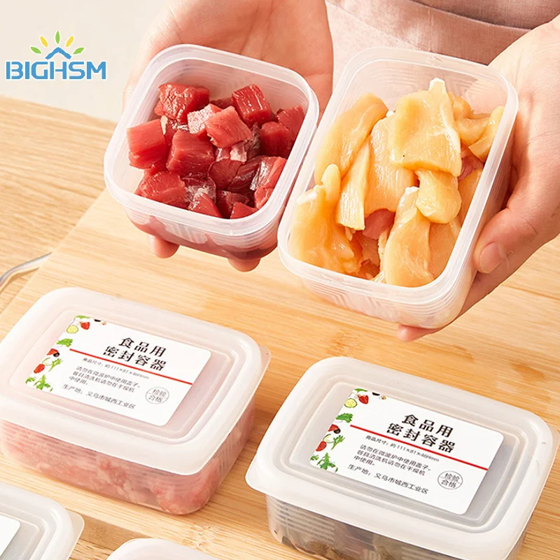 Mini caja de almacenamiento sellada para mantener alimentos frescos, contenedores sellados, organizador de nevera, caja de sellado de congelación de carne de fruta, caja de almacenamiento de cocina