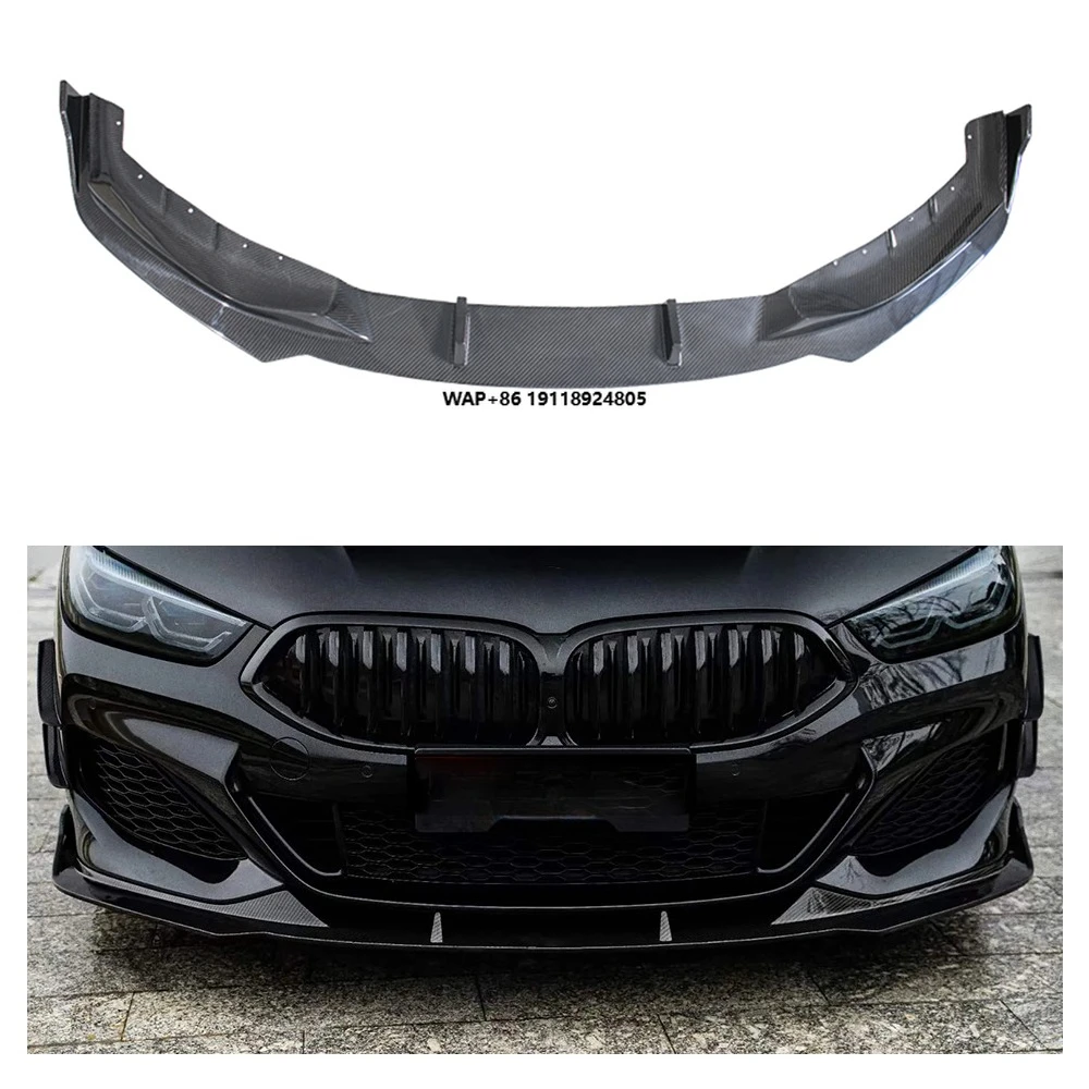 

For B-MW 8 Series G14 G15 840 850 2019-2023 True Dry Carbon Fiber Front Lip Front Bumper Spoiler Body Kits Trim Car Accessories