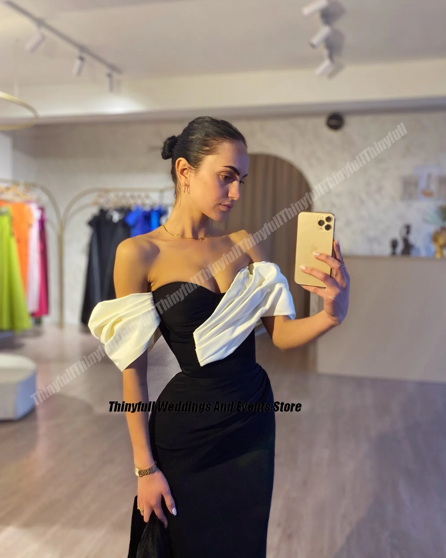 Thinyfull Mermaid Prom Dresses Off Shoulder Sweetheart Evening Party Gowns Long Satin 2024 Formal Occasion Dress Customized