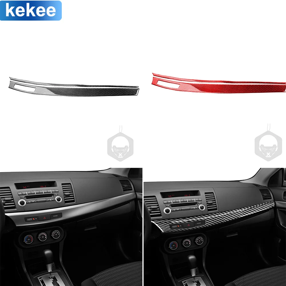 For Mitsubishi Lancer Evolution EVO X 2008-2015 Center Dashboard Trim Panel Cover Carbon Fiber Sticker Car Interior Accessories